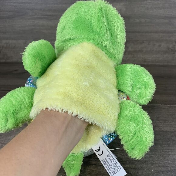 Aurora The Turtle Hand Puppet Green Plush Stuffed Animal Full Body 10" Blue Eyes - Picture 16 of 16